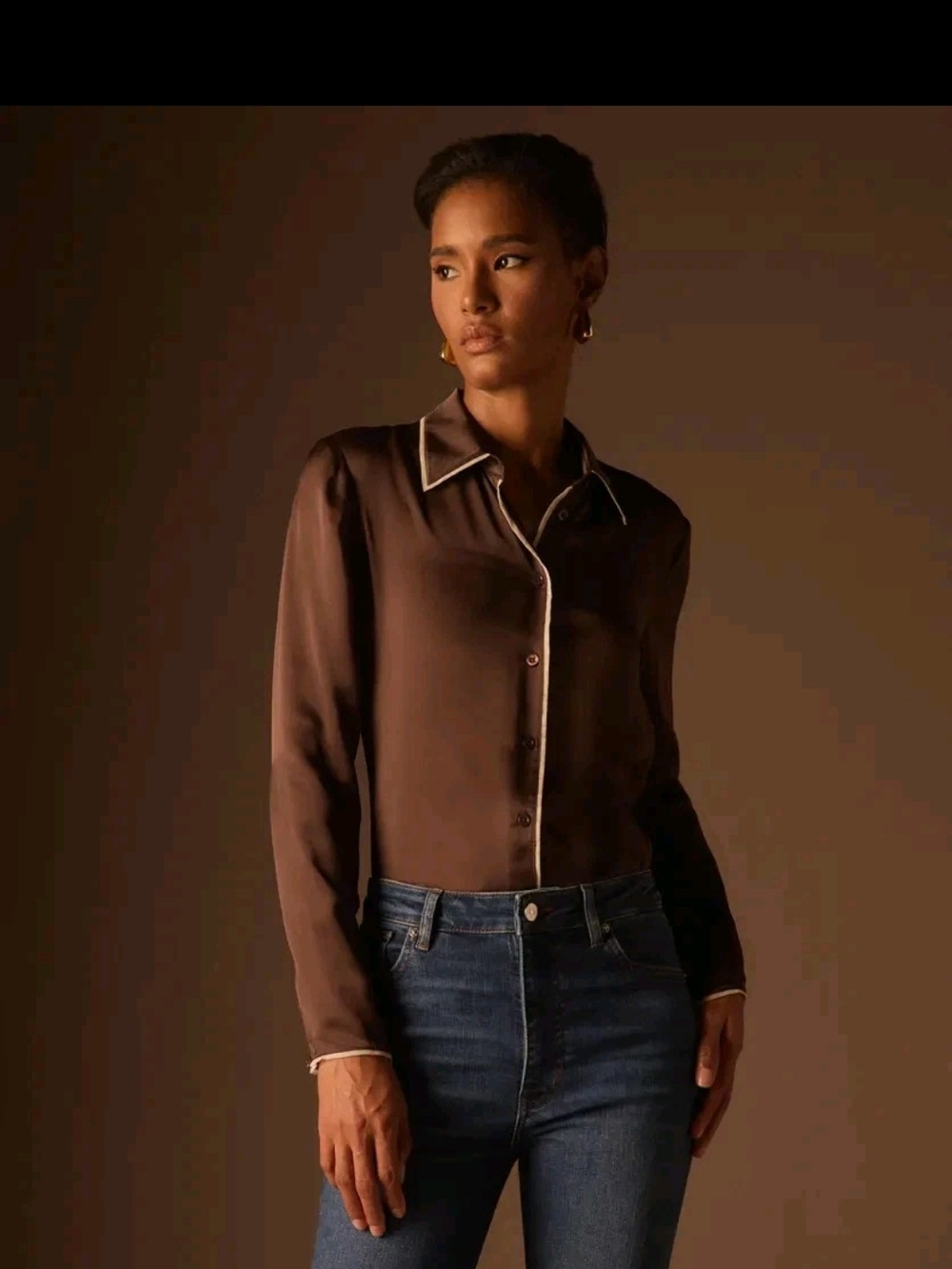 NEW Frame Coffee Silk The Slim Essential Button-Up Shirt Sz Large NWT $498